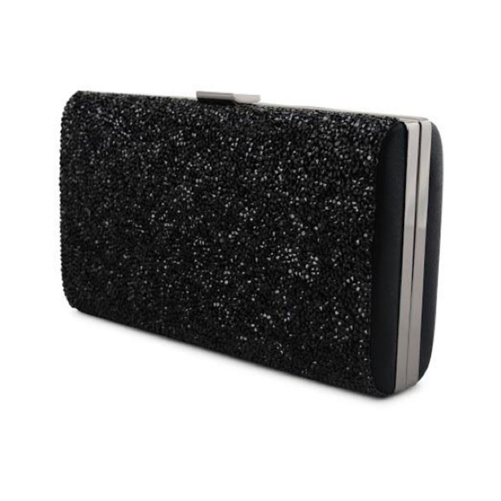 Black sparkle clutch